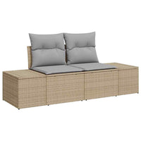 10 dalių sodo sofa rinkinys su pagalvėlėmis smėlio poli ratanui - Namų Idėja