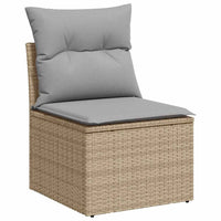 10 dalių sodo sofa rinkinys su pagalvėlėmis smėlio poli ratanui - Namų Idėja