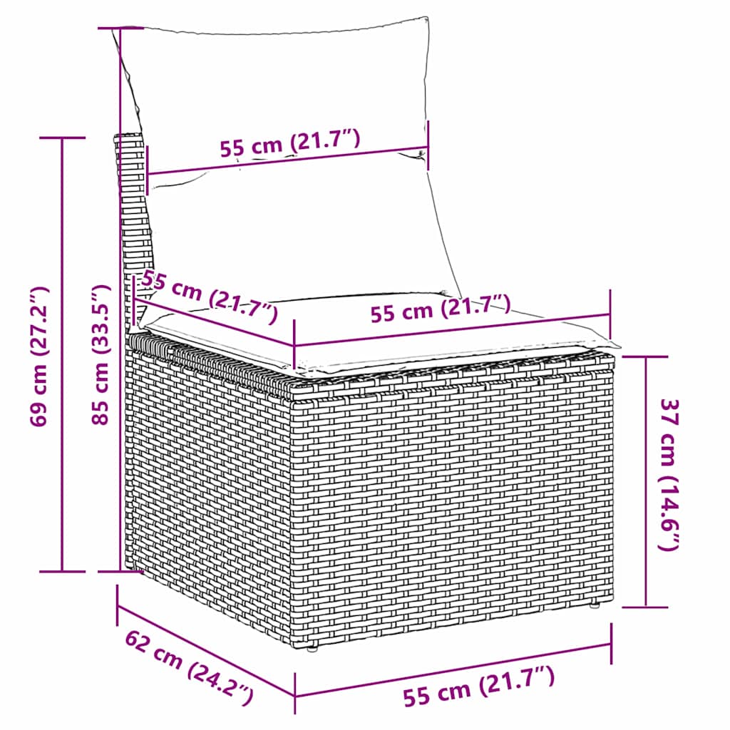 10 dalių sodo sofa rinkinys su pagalvėlėmis smėlio poli rattan akacija - Namų Idėja