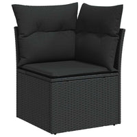 10 dalių sodo sofa rinkinys su pagalvėmis Juoda Poliratanas - Namų Idėja