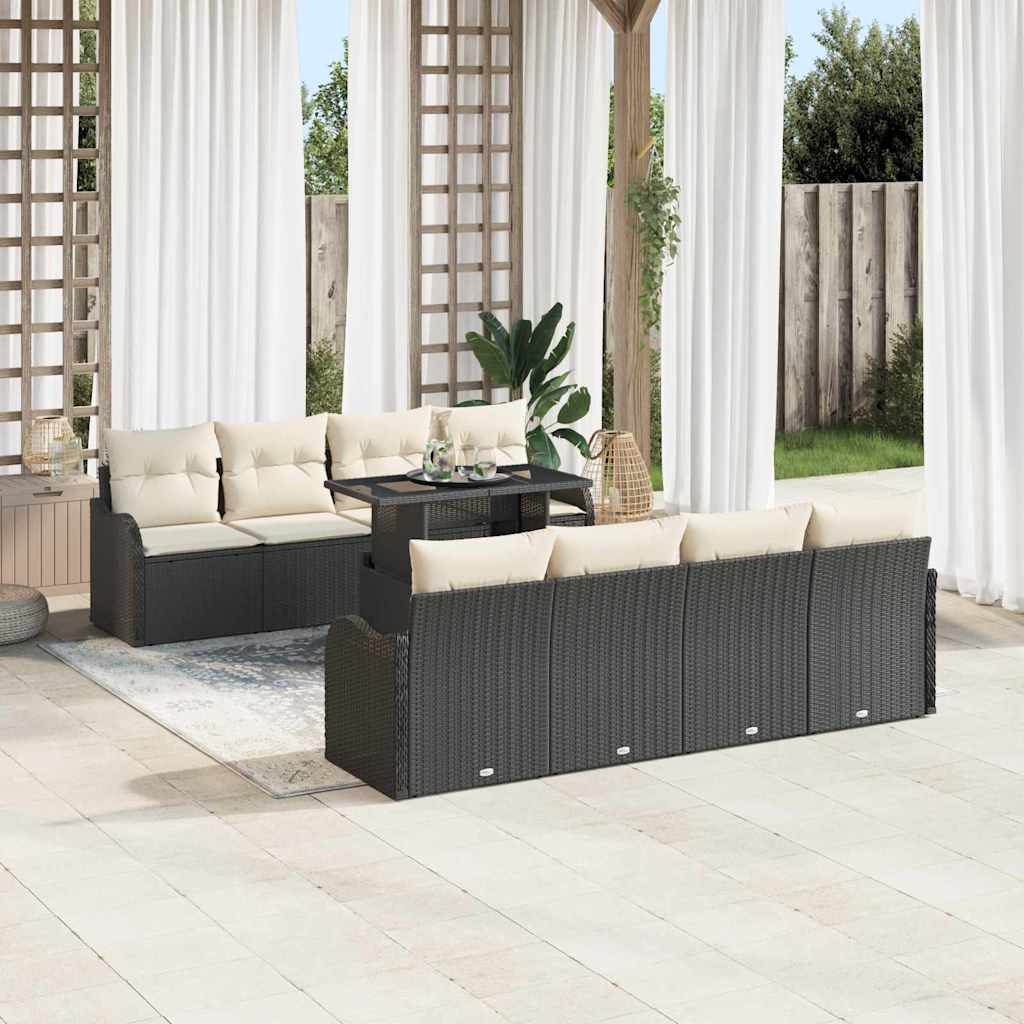 10 dalių sodo sofa rinkinys su pagalvėmis juodas poli ratanas - Namų Idėja