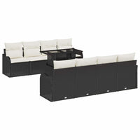 10 dalių sodo sofa rinkinys su pagalvėmis juodas poli ratanas - Namų Idėja