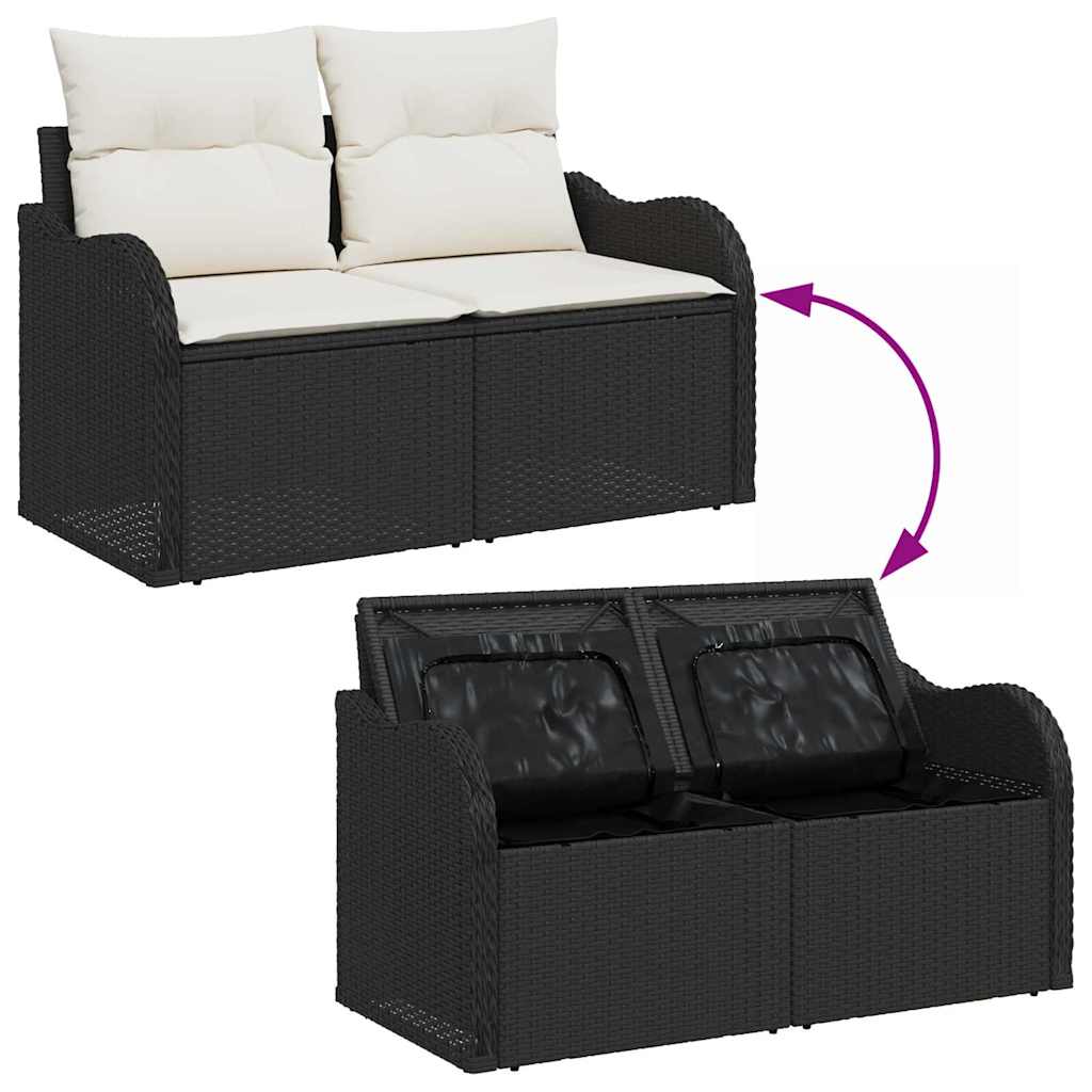 10 dalių sodo sofa rinkinys su pagalvėmis juodas poli ratanas - Namų Idėja