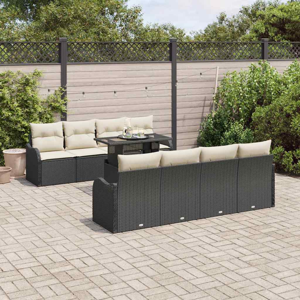 10 dalių sodo sofa rinkinys su pagalvėmis juodas poli ratanas - Namų Idėja