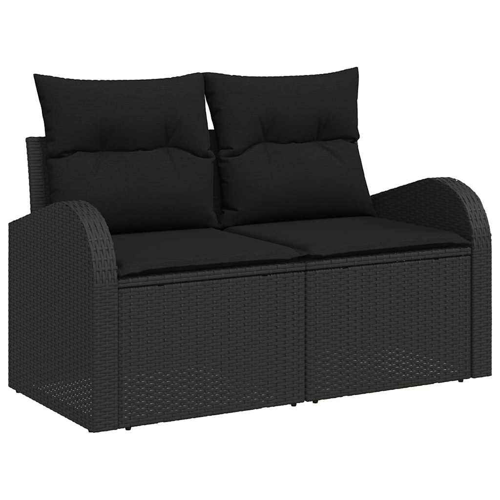 10 dalių sodo sofa rinkinys su pagalvėmis juodas poli ratanas akacija - Namų Idėja
