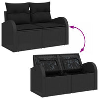 10 dalių sodo sofa rinkinys su pagalvėmis juodas poli ratanas akacija - Namų Idėja