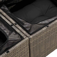 10 dalių Sodo Sofa Rinkinys su Pagalvėmis Pilkas Poli Ratanas Akacijos - Namų Idėja