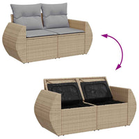 10 dalių sodo sofa rinkinys su pagalvėmis smėlio poli ratanas akacijos - Namų Idėja