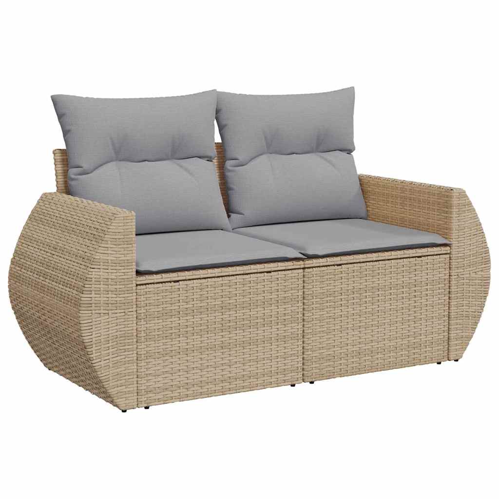 10 dalių sodo sofa rinkinys su pagalvėmis smėlio poli ratanas akacijos - Namų Idėja