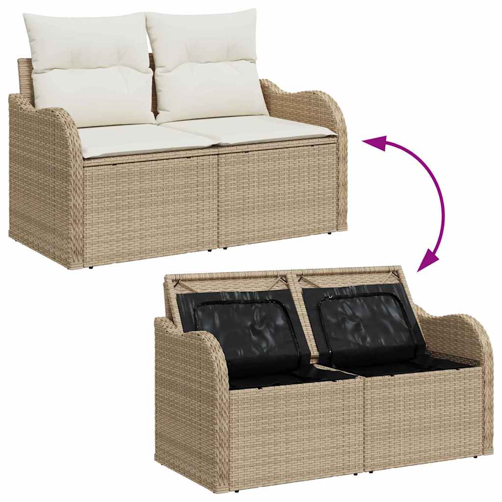 10 Dalių Sodo Sofa Rinkinys Su Pagalvėmis Smėlio Poliratanas - Namų Idėja