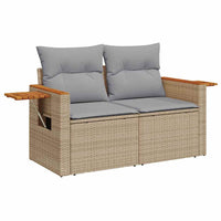 10 dalių sodo sofa rinkinys su pagalvėmis Smėlio poliratanas akacija - Namų Idėja
