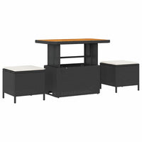 10 dalių sodo sofa su pagalvėlėmis juoda poli ratanas akacijos - Namų Idėja