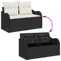 10 dalių sodo sofa su pagalvėlėmis juoda poli ratanas akacijos - Namų Idėja