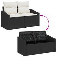 10 dalių sodo sofa su pagalvėlėmis juodas poli ratanas akacijos - Namų Idėja