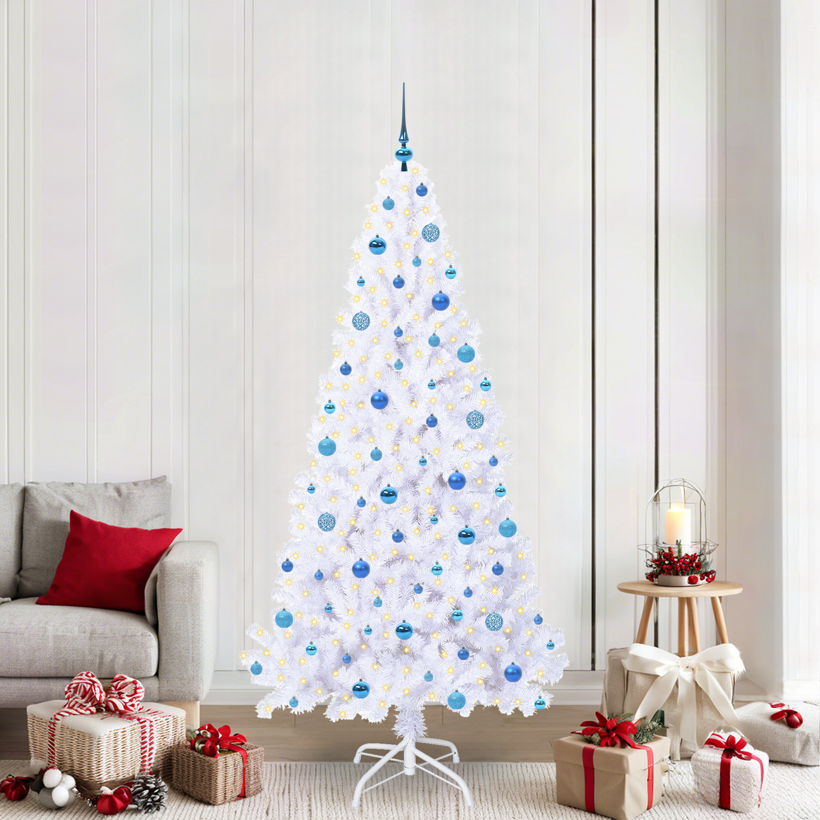 Dirbtinė Kalėdų eglutė FROST EVERGREEN, su 300 LED Balta 210 vnt.