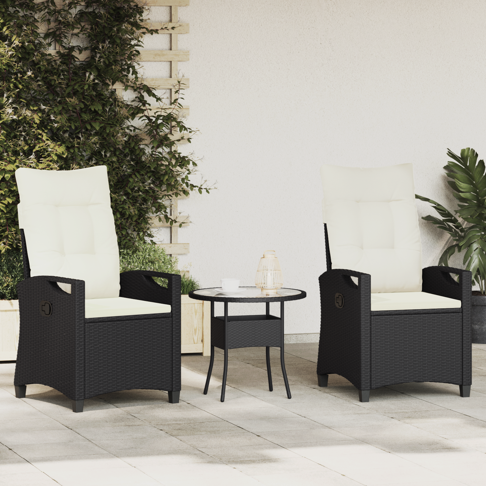 Sodo Kėdė 2 pcs Juoda ir kreminė 56 x 60 x 112 cm