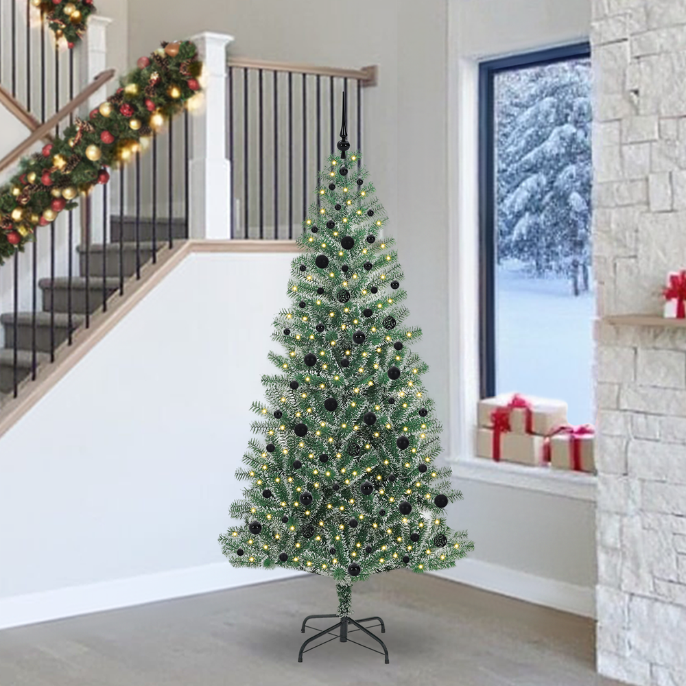 Dirbtinė Kalėdų Eglė HOLLOW STAR, Su Sniegu ir LED Šviesa su 300 LED 240 cm.