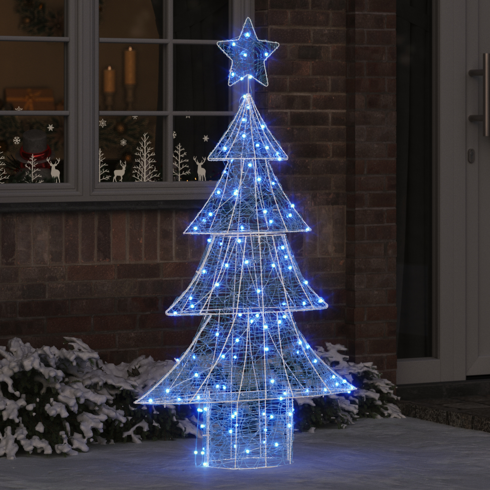 Ziemassvētku eglīte ar 160 LED zilā krāsā, 150 cm, akrils