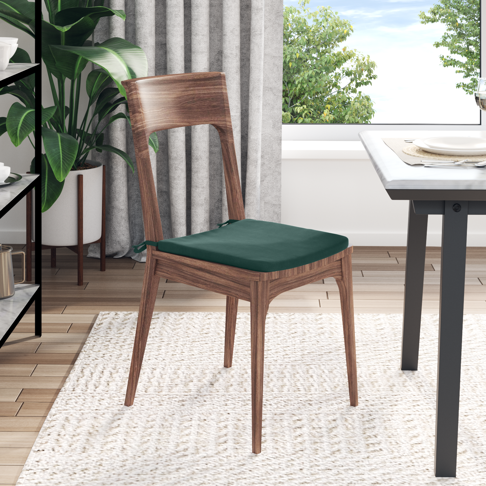 Sėdynių pagalvėlės 4 pcs Tamsiai žalia 40 x 40 x 3 cm Aksomas