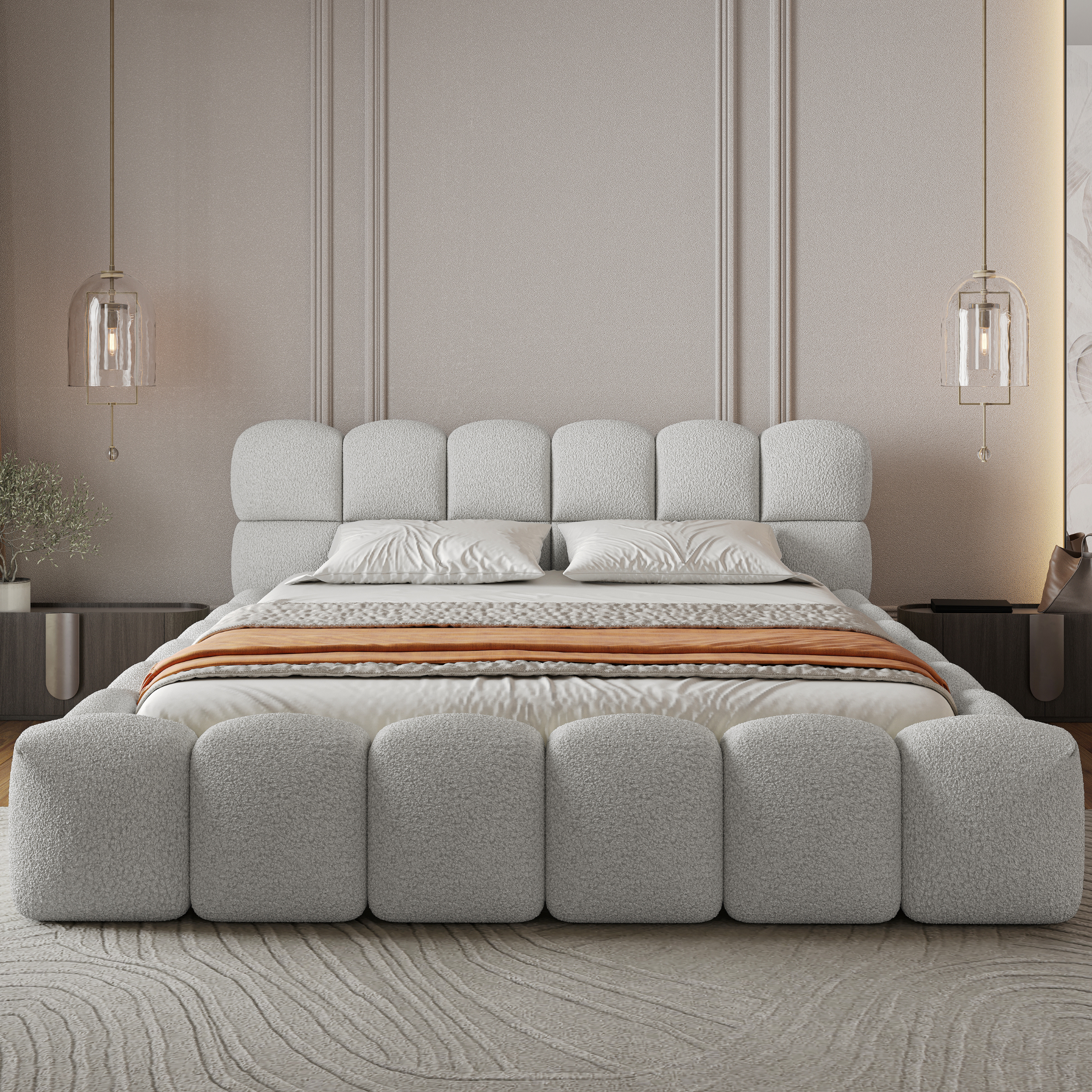 Miegamojo lova JASMIJA, balta quelle