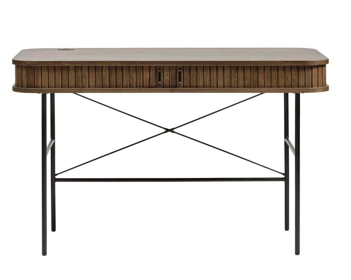 Rašomas stalas, HALDOR, 120 cm, degintas, ąžuolas