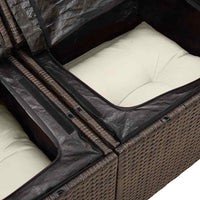 11 dalis Sodo Sofa Komplektas su Pagalvėmis Ruda Poli Ratanas - Namų Idėja