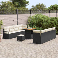 11 dalių sodo sofa komplektas su pagalvėlėmis juodoje ir kreminėje - Namų Idėja