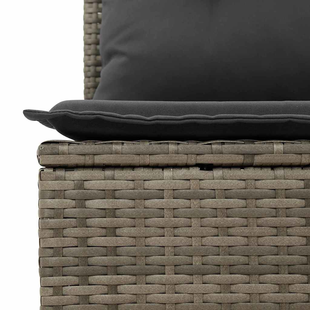 11 dalių sodo sofa komplektas su pagalvėlėmis Pilka Poli Ratanas - Namų Idėja