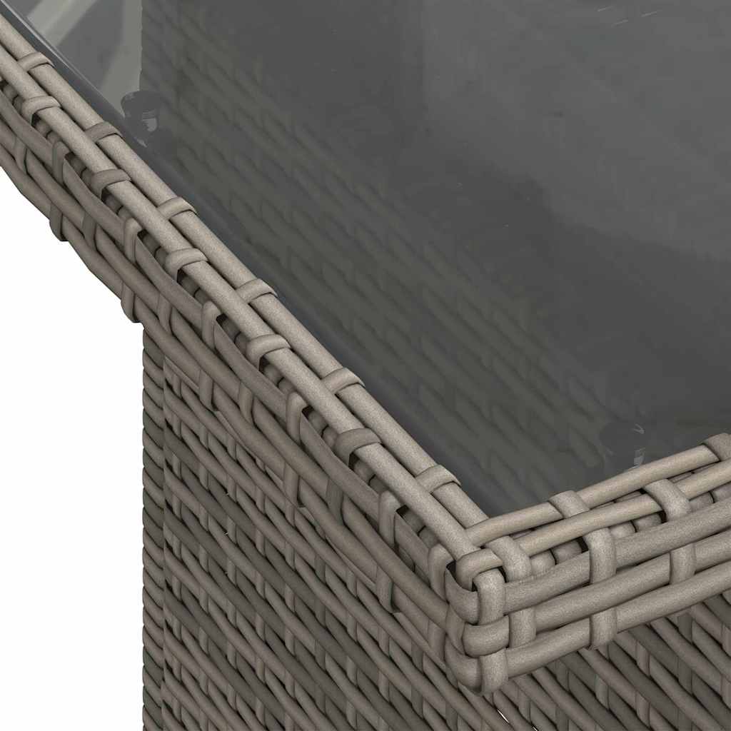 11 dalių sodo sofa komplektas su pagalvėlėmis Pilka Poli Ratanas - Namų Idėja