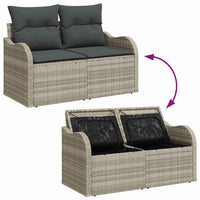 11 dalių sodo sofa komplektas su pagalvėmis šviesiai pilko poli ratanas - Namų Idėja
