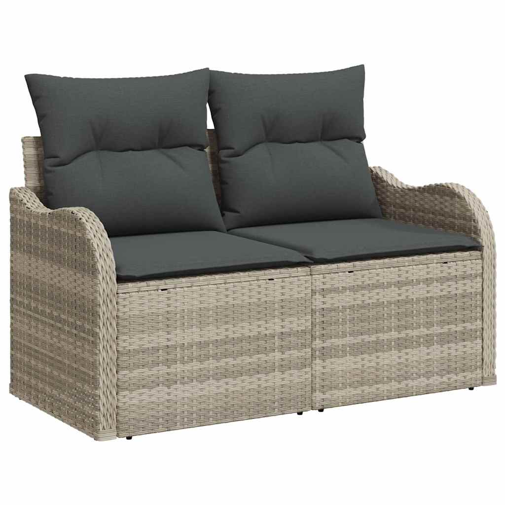 11 dalių sodo sofa komplektas su pagalvėmis šviesiai pilko poli ratanas - Namų Idėja