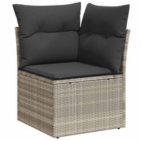 11 dalių sodo sofa komplektas su pagalvėmis šviesiai pilko poli ratanas - Namų Idėja