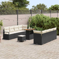 11 dalių Sodo Sofa Rinkinys Su Pagalvėlėmis Juoda Poli Ratanas Aguona - Namų Idėja