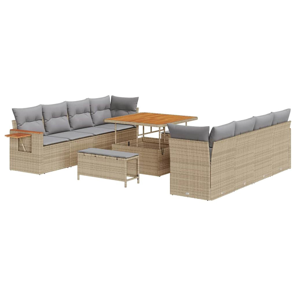 11 dalių sodo sofa rinkinys su pagalvėlėmis Kremiška Poli Ratanas Akacija - Namų Idėja