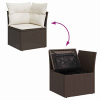11 dalių sodo sofa rinkinys su pagalvėlėmis ruda poli ratanas - Namų Idėja