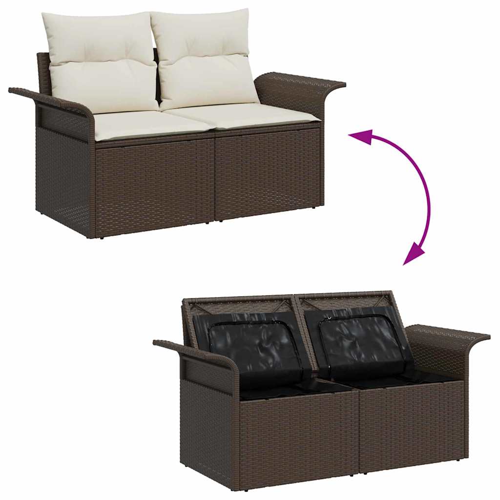 11 dalių sodo sofa rinkinys su pagalvėlėmis ruda poli ratanas - Namų Idėja