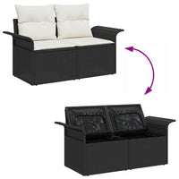 11 dalių Sodo Sofa Rinkinys su pagalvėmis juodos poli ratanas akacijos - Namų Idėja