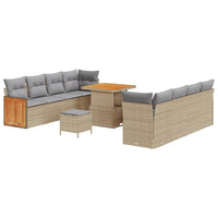 11 dalių sodų sofa komplektas su pagalvėlėmis šviesiai pilkas poli ratanas akacijos - Namų Idėja