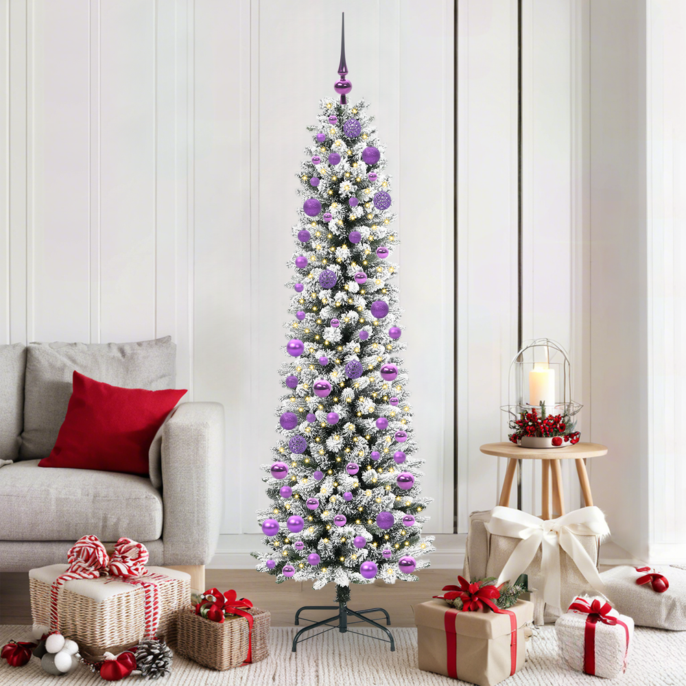 Artificial Christmas tree SHINE WINTER, with 300 LED stand Green and white 180 cm.