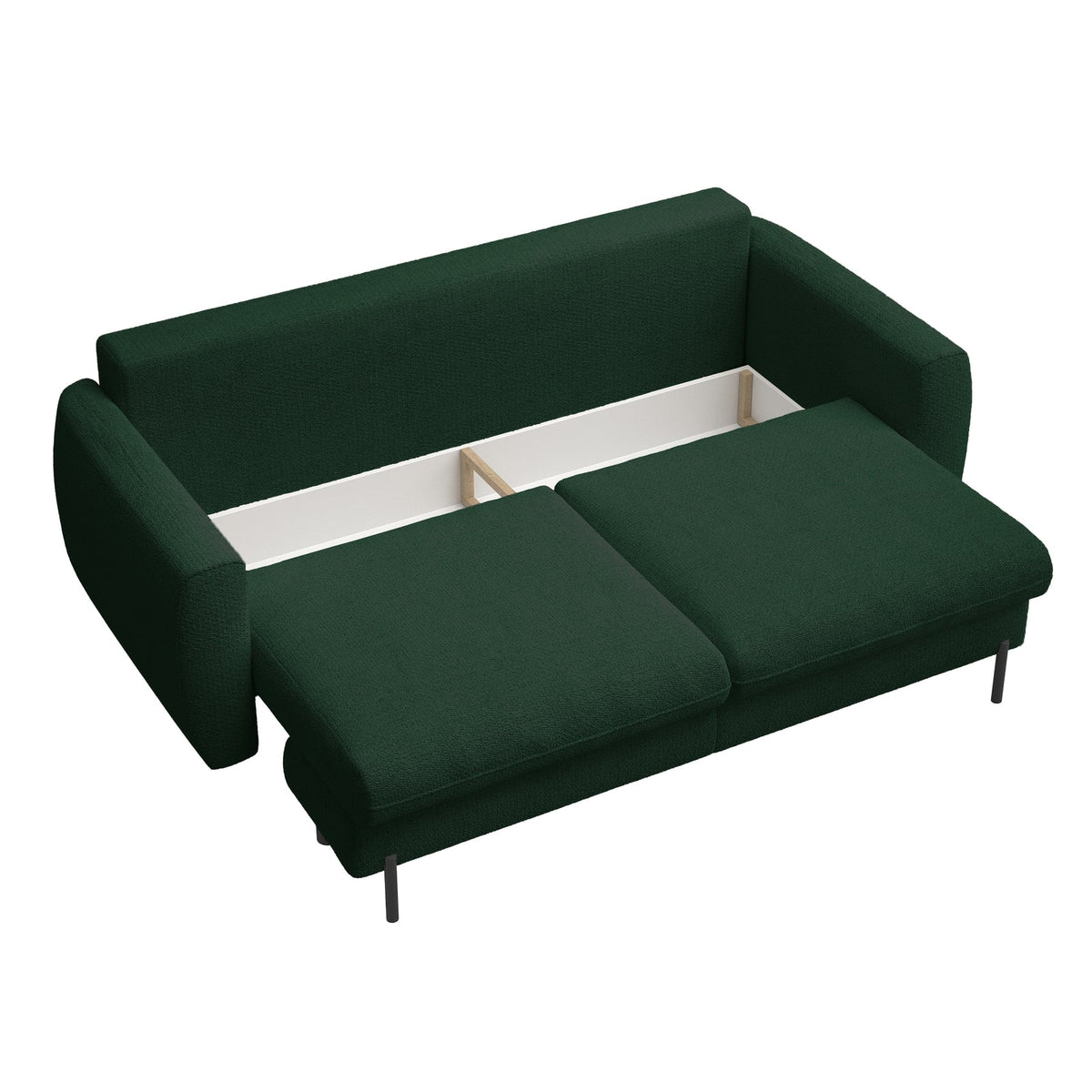 Sofa-lova SEANE, butelio, žalias šenilas iš galo