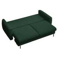 Sofa-lova SEANE, butelio, žalias šenilas kampu iš viršaus