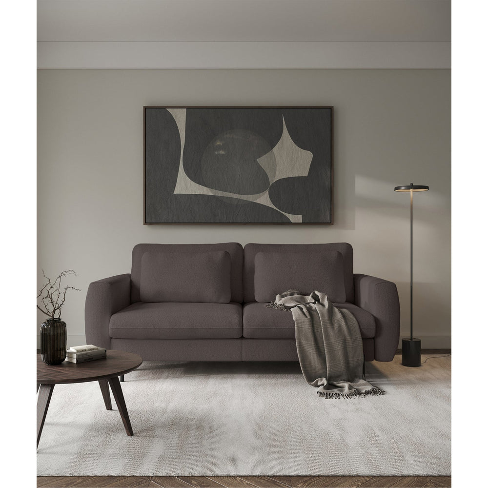 Sofa-lova SEANE, ruda, šenilas šenilo tamsiame fone