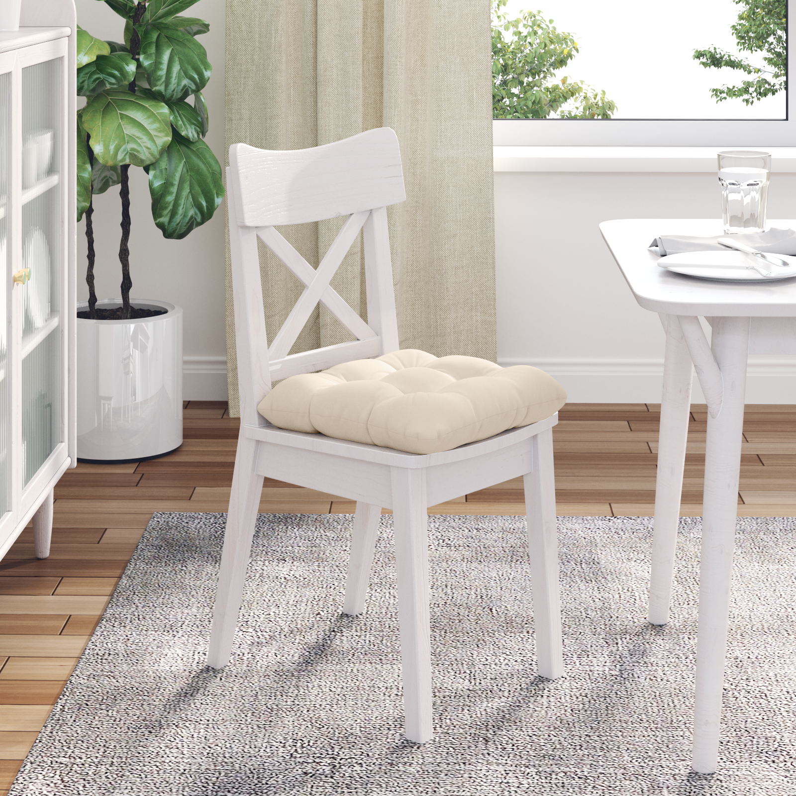 Sėdynių pagalvėlės 4 pcs Smėlio 40 x 40 cm Mikropluošto audinys