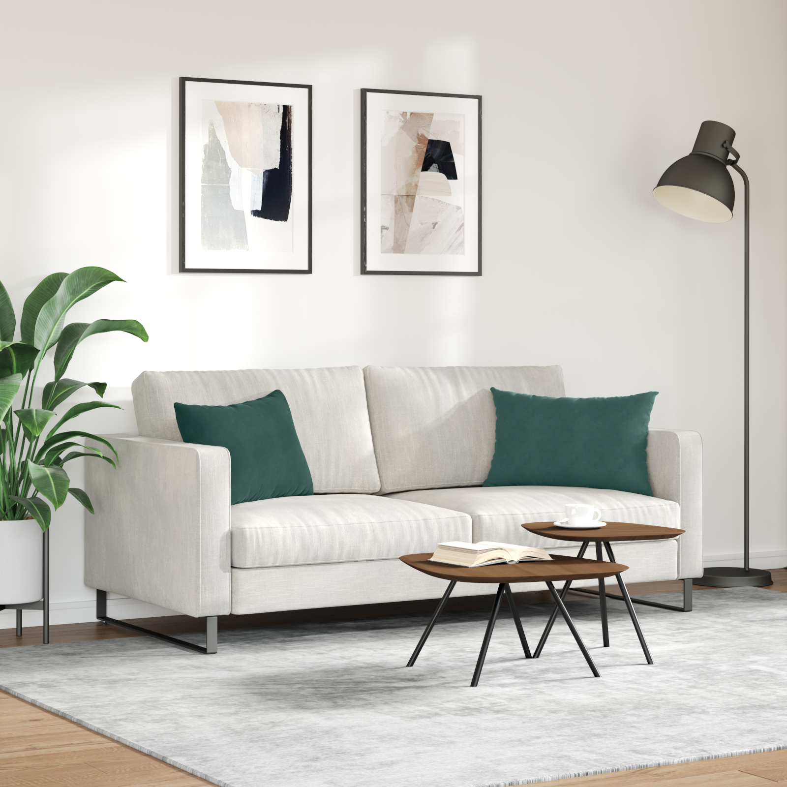 Sofa Pagalvės 2 pcs Tamsiai žalia 60 x 40 cm Kordūrinis audinys