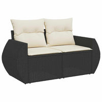 12 dalių sodo sofa komplektas su pagalvėlėmis Juoda Poli ratanas Akacijos - Namų Idėja