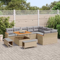12 dalių sodo sofa komplektas su pagalvėmis bežinė Poli Ratanas Akacija - Namų Idėja
