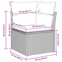 12 dalių sodo sofa rinkinys su pagalvėlėmis Juodas Poli ratanas Akacija - Namų Idėja