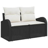12 dalių sodo sofa rinkinys su pagalvėlėmis Juodas poliratanas akacijos - Namų Idėja