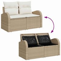 12 dalių Sodo Sofa Rinkinys su Pagalvėlėmis Kreminė Poli Ratanas Akacija - Namų Idėja