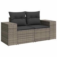 12 dalių sodo sofa rinkinys su pagalvėlėmis Pilka Poliratanas Akacija - Namų Idėja